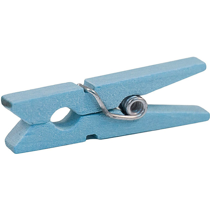 JAM Paper® Wood Clip Clothespins, Medium 1 1/8 Inch, Blue Clothes Pins, 2 Packs of 50 (230726776A)