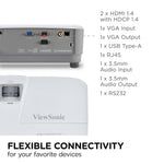 ViewSonic HDMI/USB/Composite Video/Component Video/S-Video DLP High Brightness Projector, White (PA504W)