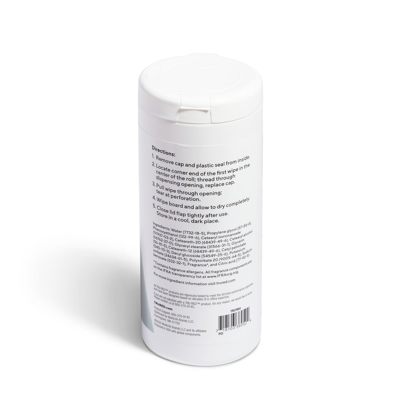 TRU RED™ Dry Erase Board Wipes, White, 50/Pack (TR57654)