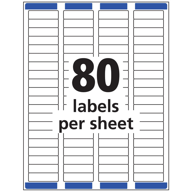 Avery Easy Peel Laser Return Address Labels, 1/2" x 1-3/4", White, 2,000 Labels/Pack (5267)