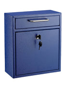 AdirOffice Steel Indoor/Outdoor Interoffice Drop Box Mailbox, Medium, Blue (631-05-BLU-PKG)