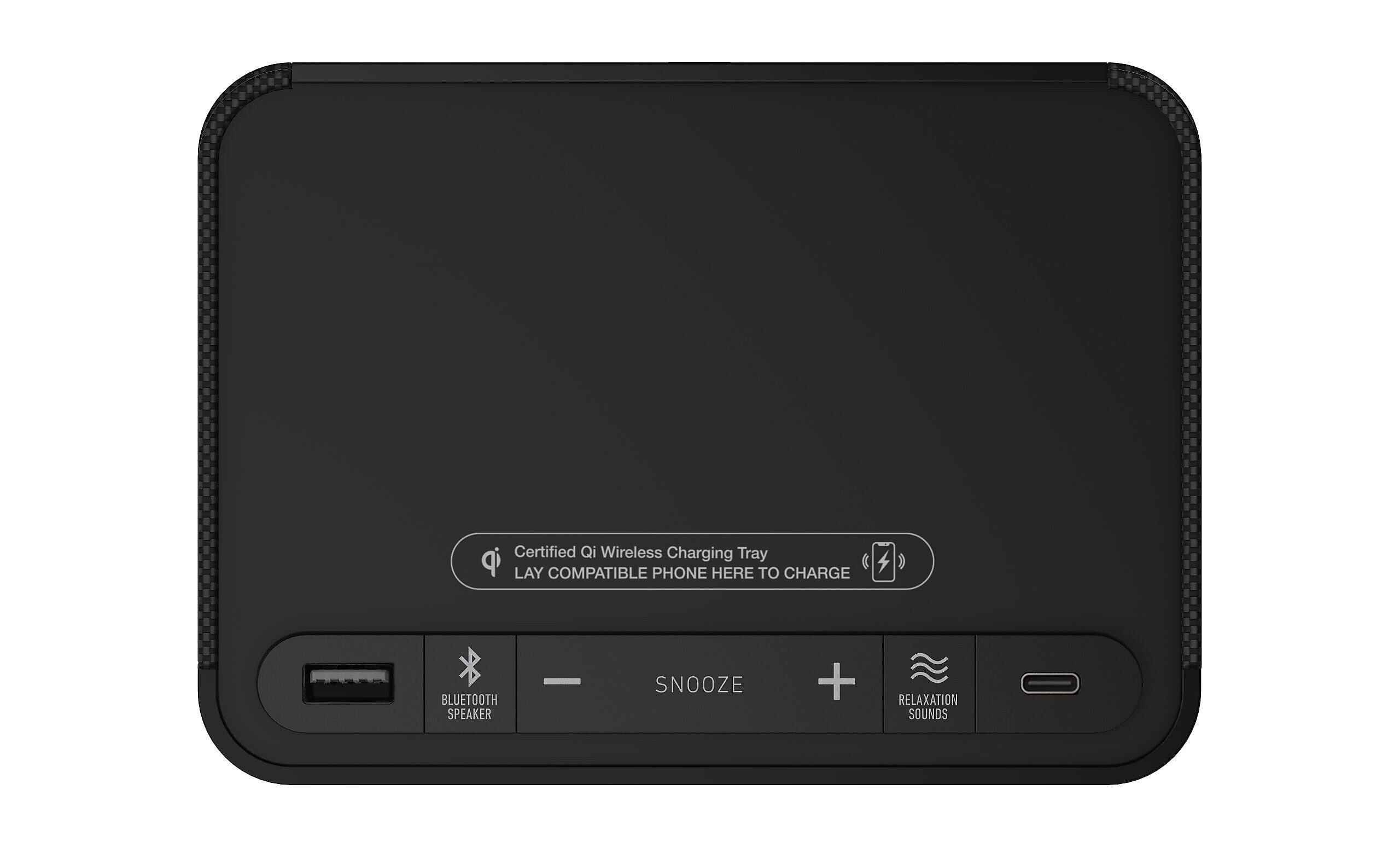 NonStop Station A 6.3" Bluetooth Alarm Clock with Qi Wireless Charging, JetWay Black (NSA3-BK)