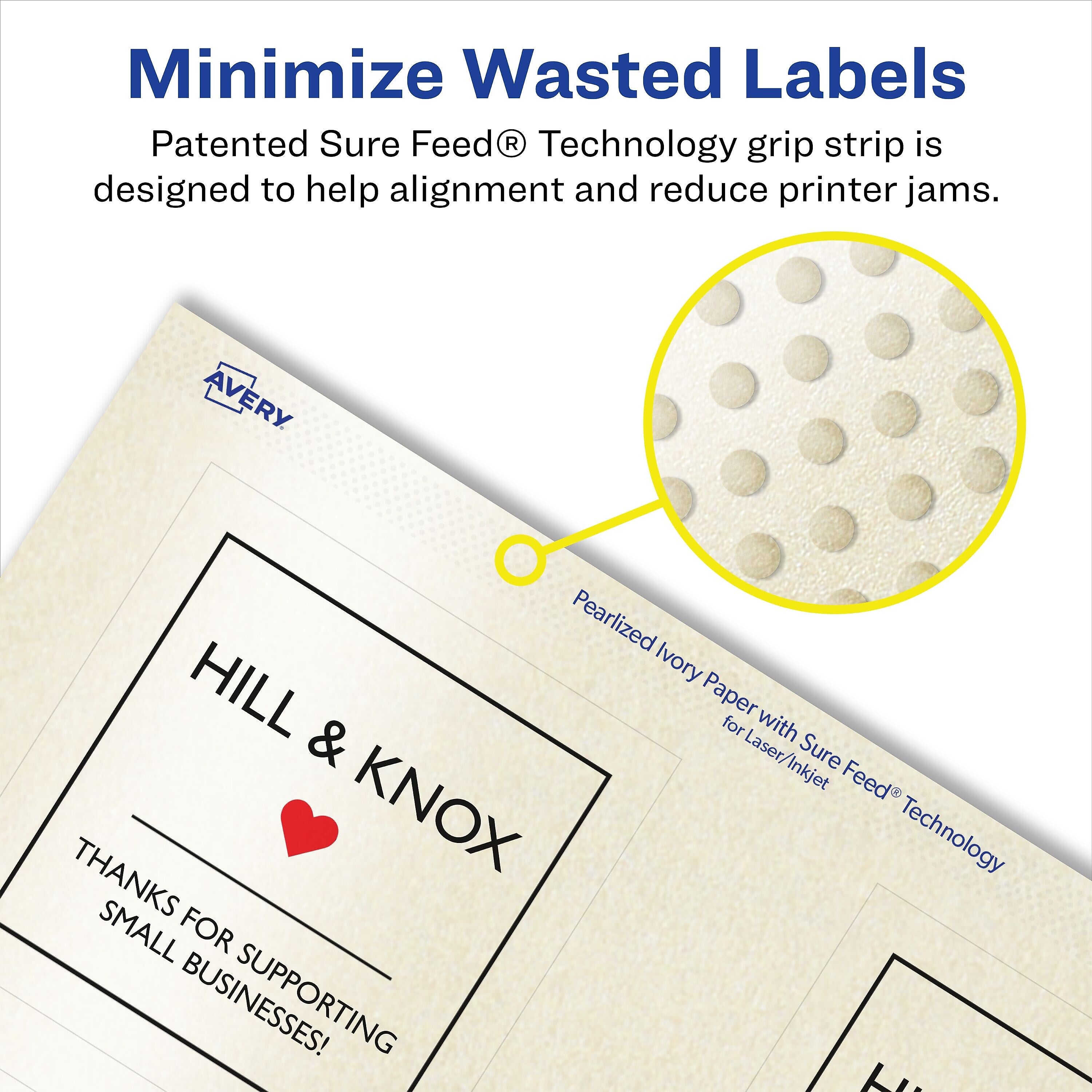Avery Laser/Inkjet Square Pearlized Labels, 3" x 3", Ivory, 150 Labels/Pack (94101)