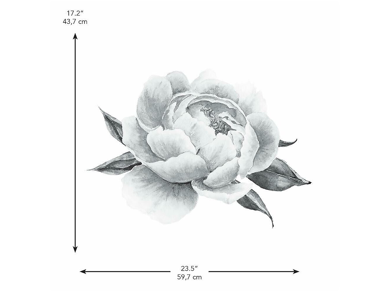 RoomMates Black Peonies Contemporary Wall Decal Set, Botanical (RMK4413GM)