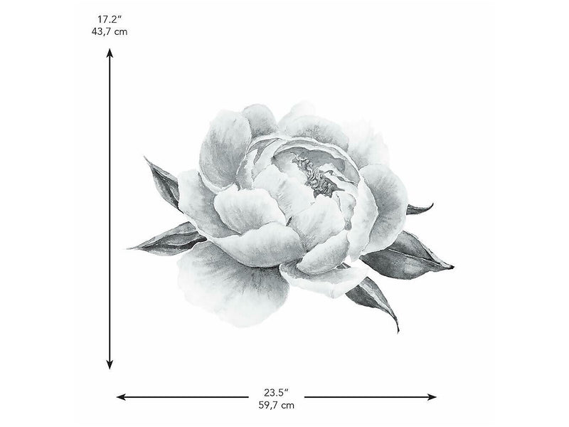 RoomMates Black Peonies Contemporary Wall Decal Set, Botanical (RMK4413GM)