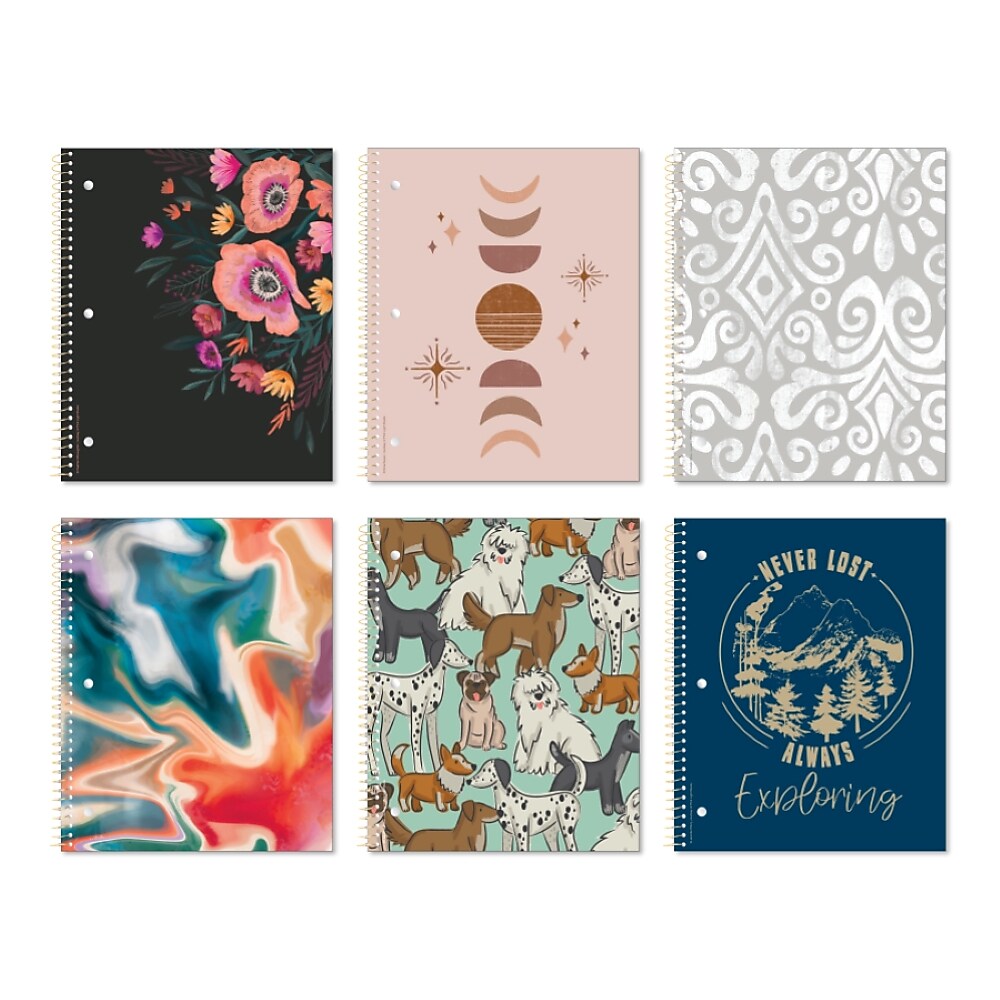 Roaring Spring Paper Products Studio Series 1-Subject Notebooks, 9" x 11", College Ruled, 70 Sheets (11323)