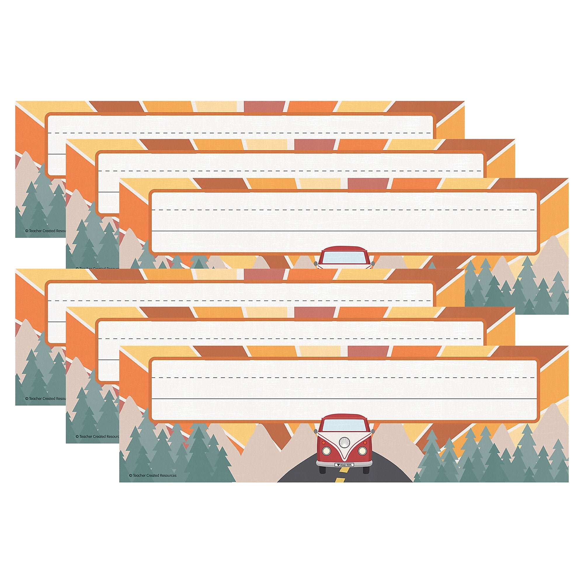 Teacher Created Resources Moving Mountains Road Trip School Name Plates, 11.5" x 3.5", 36/Pack, 6 Packs/Bundle (TCR9236-6)