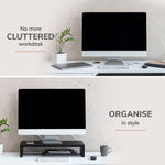 Anji Mountain Mango Wood Monitor Stand, Up to 32" Monitor, Black (MS-FNG-BLK)