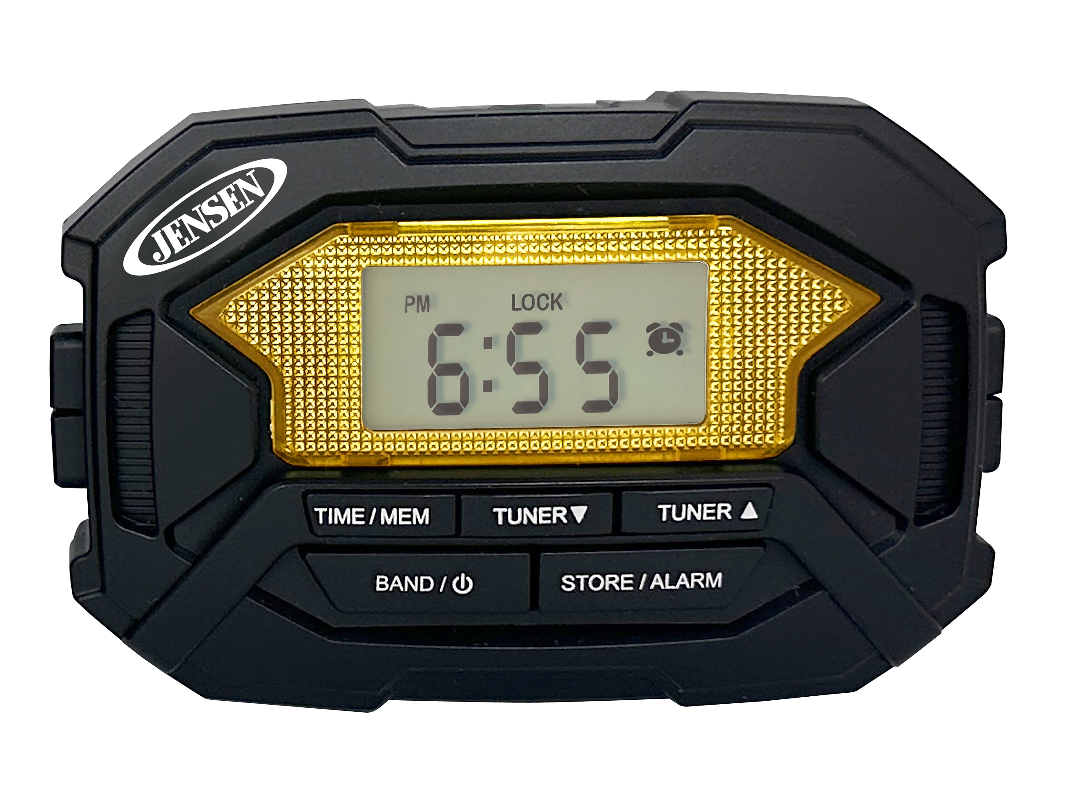 Jensen Wireless Digital AM/FM Stereo Armband Radio with Clock, Yellow/Black (SAB-60)