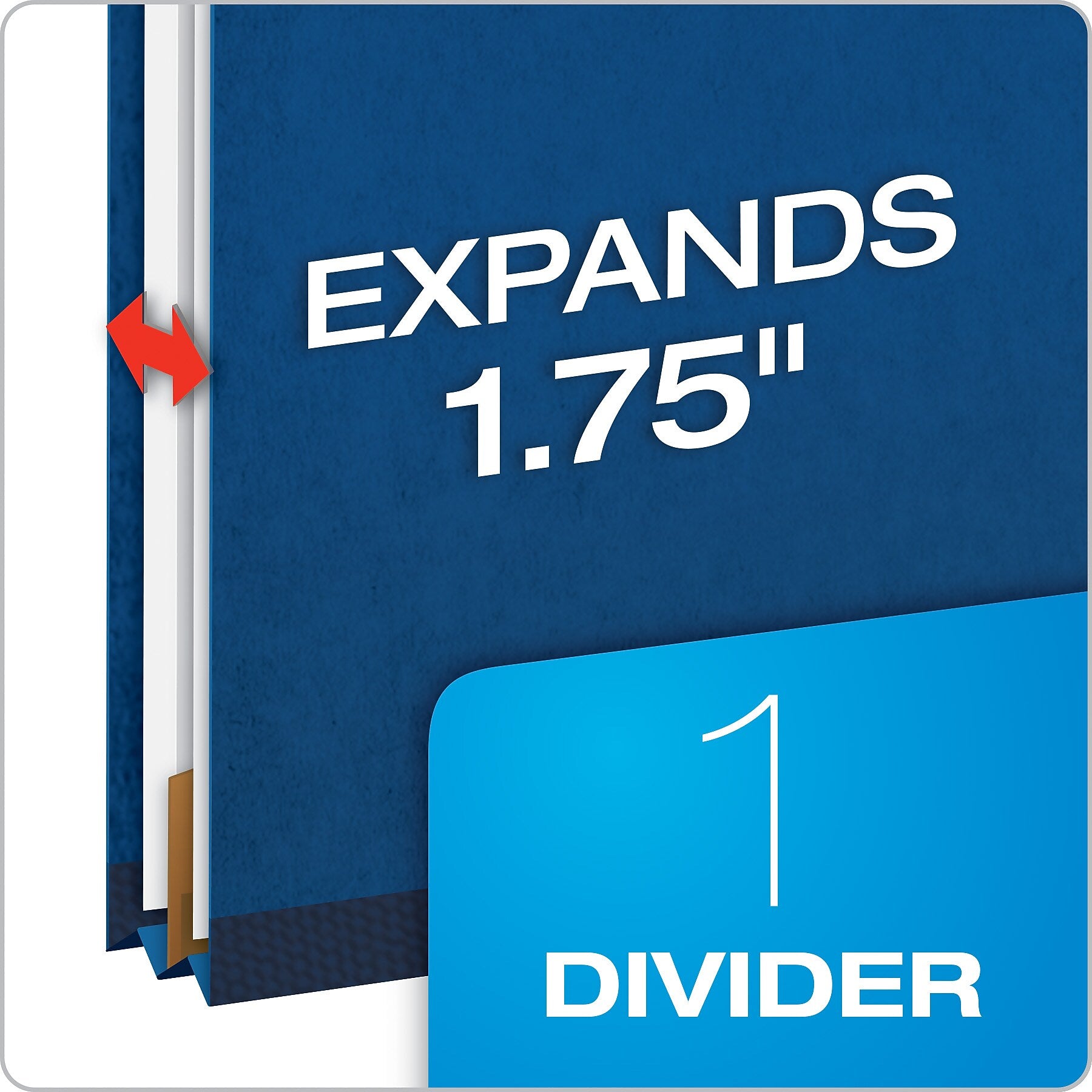 Pendaflex Pressboard Classification Folder, 1-Dividers, 1 3/4" Expansion, Letter Size, Dark Blue, 10/Box (23732P)