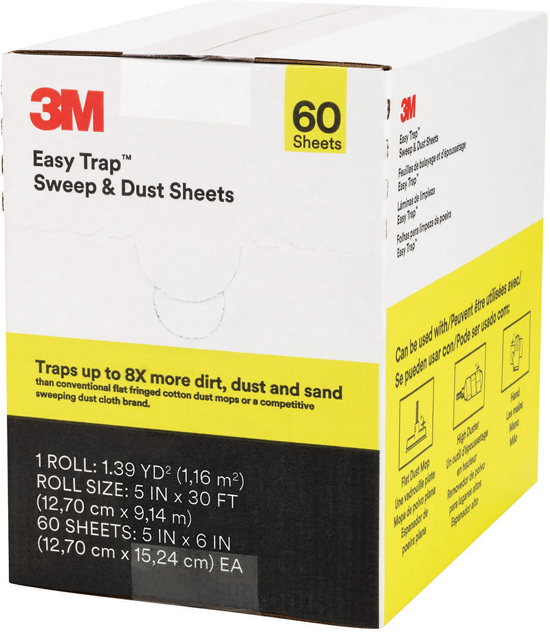 3M Easy Trap Cotton Dusting Cloths, 6" x 5", White, 30-Ft. Roll, 60 Sheets/Roll (59032W)