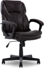 Serta Manager's Office Chair, Puresoft® Faux Leather, Roasted Chestnut Brown (43669OSS)