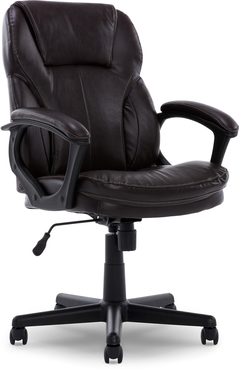 Serta Manager's Office Chair, Puresoft® Faux Leather, Roasted Chestnut Brown (43669OSS)