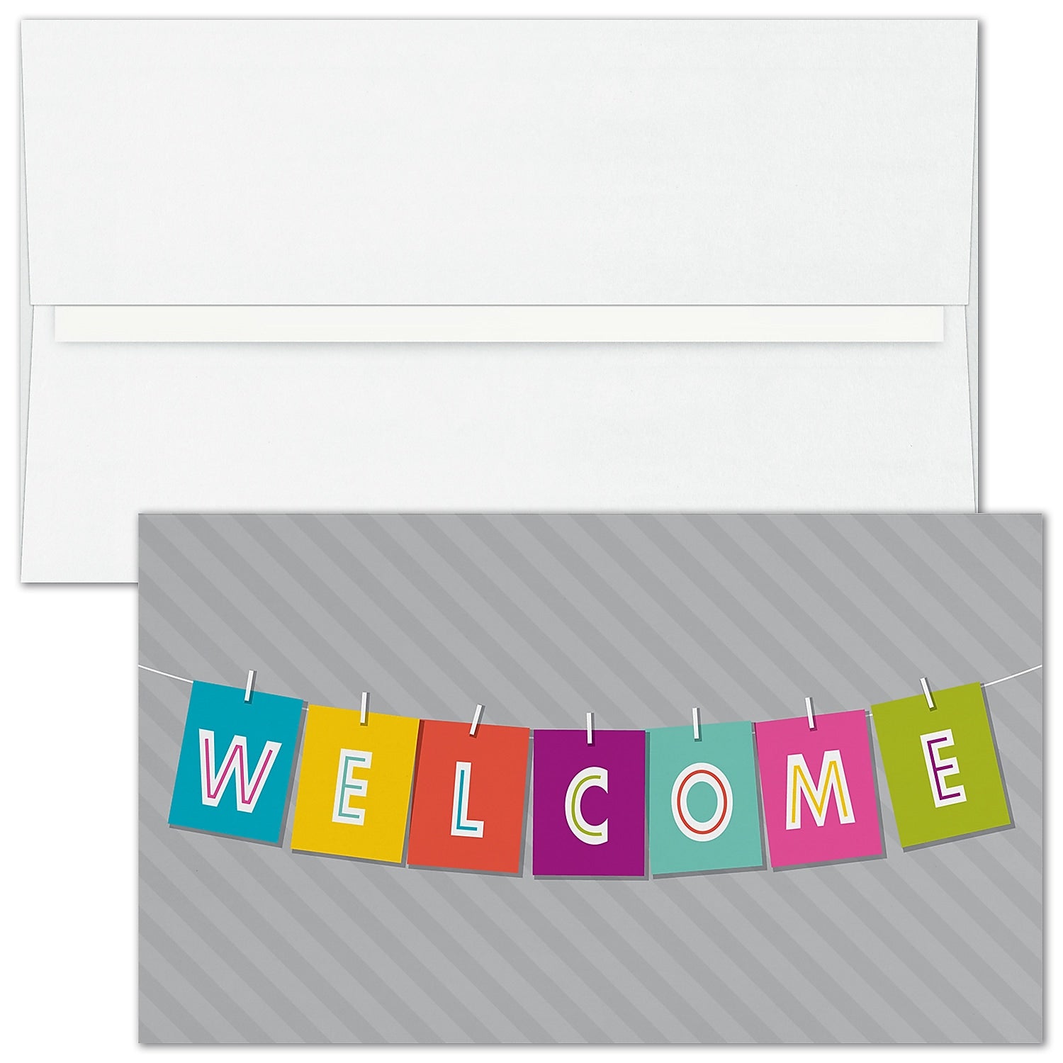 "Banner Occasion" Welcome Card w/ White Unlined Envelope, 25/BX