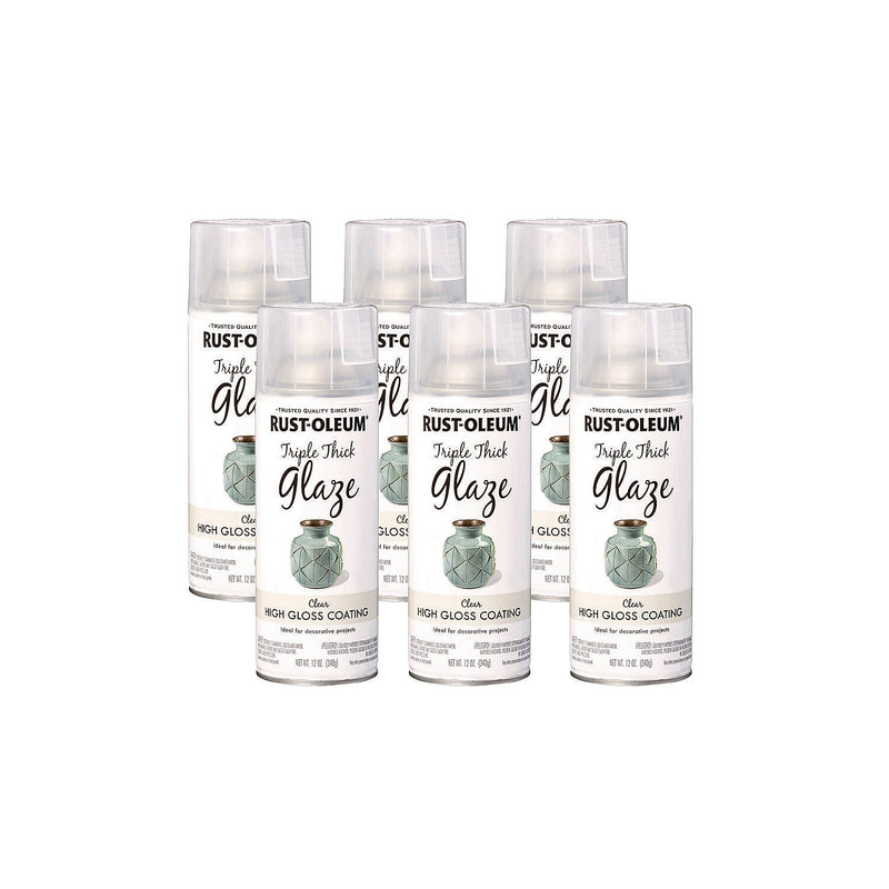Rust-Oleum Specialty Triple Thick Glaze Spray Paint, High Gloss Clear, 12 oz., 6/Carton (301416)