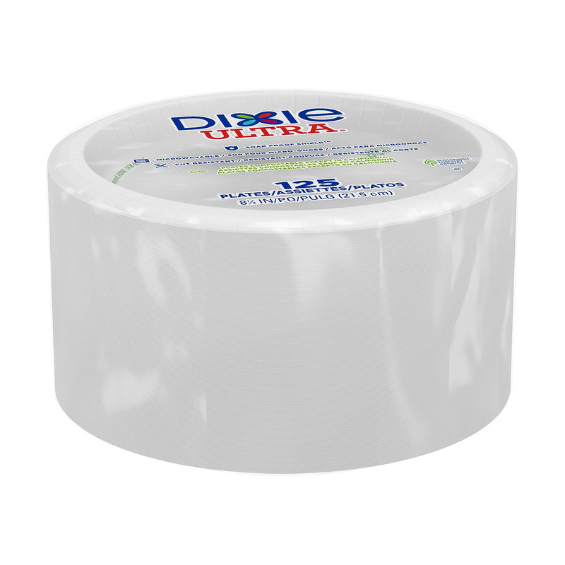 Dixie Ultra 8.5" Paper Plates, White, 125 Plates/Pack, 4 Packs/Carton (SXP9W)