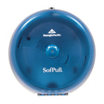 Georgia-Pacific SofPull® High Capacity Center-Pull Bath Dispenser, Splash Blue, 10.500"W x 6.750''D x 10.500"H