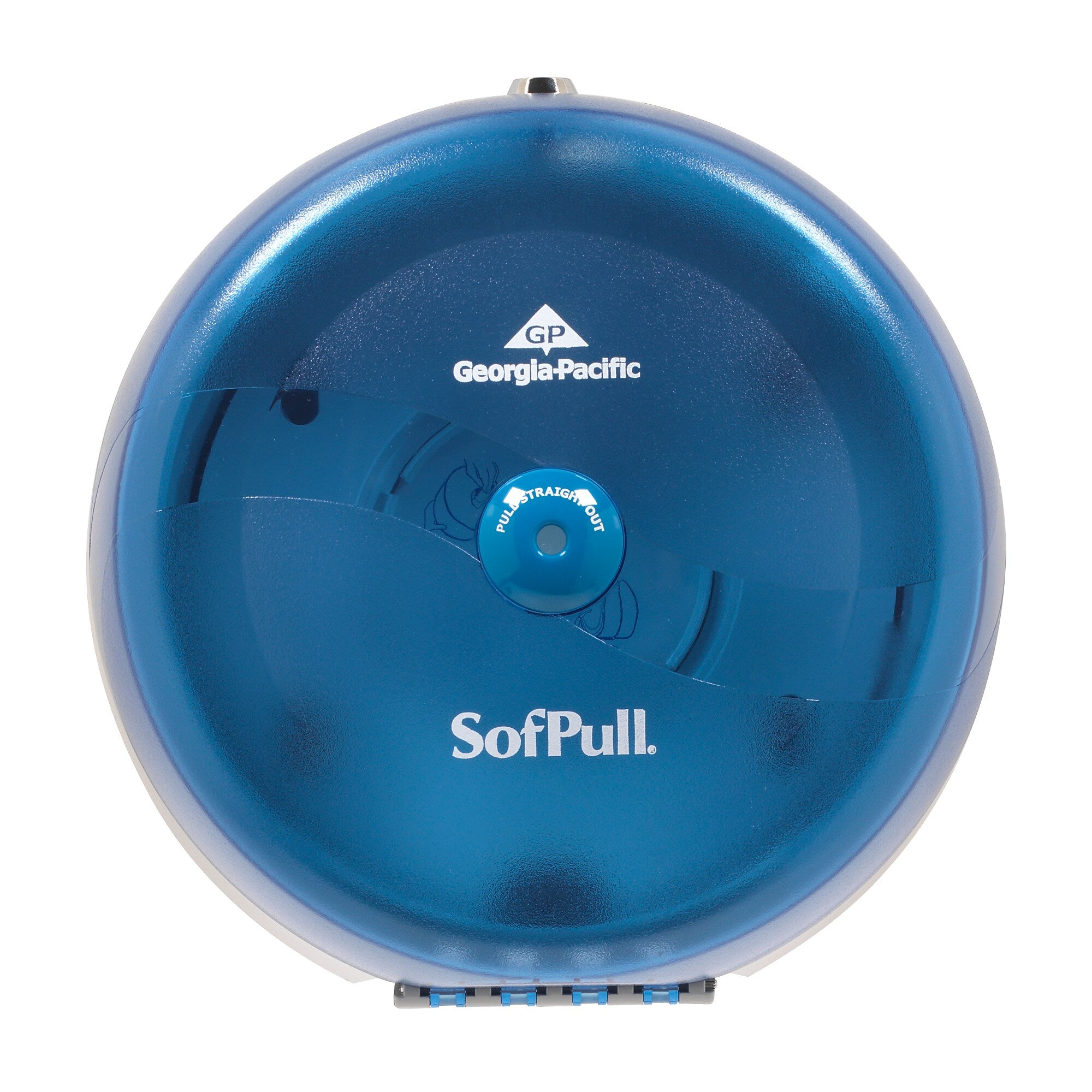 Georgia-Pacific SofPull® High Capacity Center-Pull Bath Dispenser, Splash Blue, 10.500"W x 6.750''D x 10.500"H