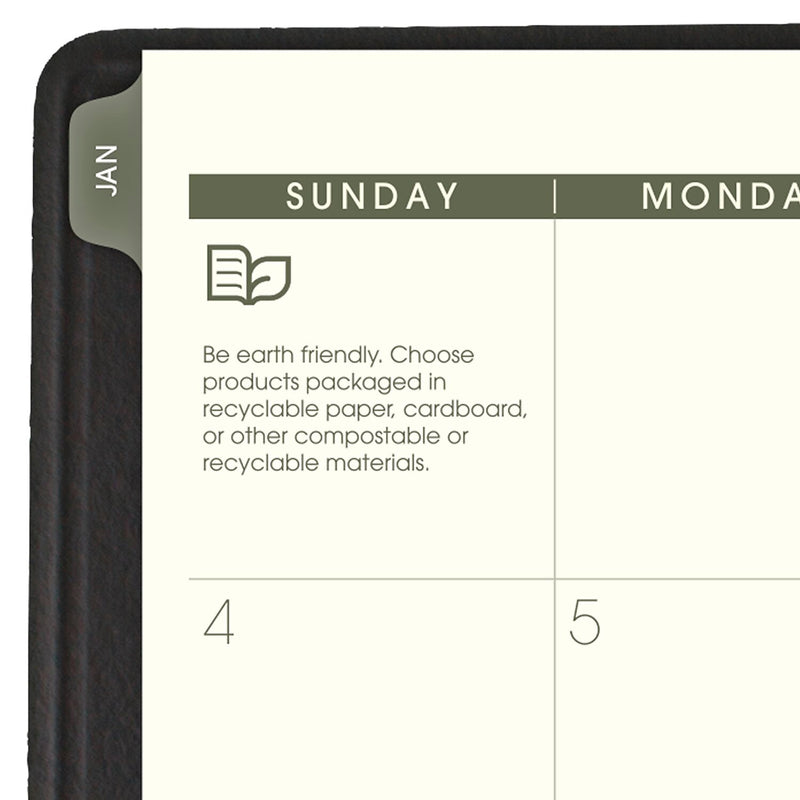 2026 AT-A-GLANCE Recycled 9" x 11" Monthly Planner, Faux Leather Cover, Black (70-260G-05-26)