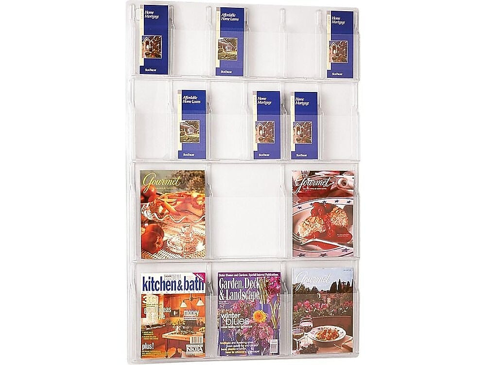 Safco Magazine Holder, 45" x 30", Clear Plastic (5600CL)
