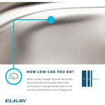 Elkay Lustertone 25" Drop In Single Basin Stainless Steel Kitchen Sink (LRAD2521553)