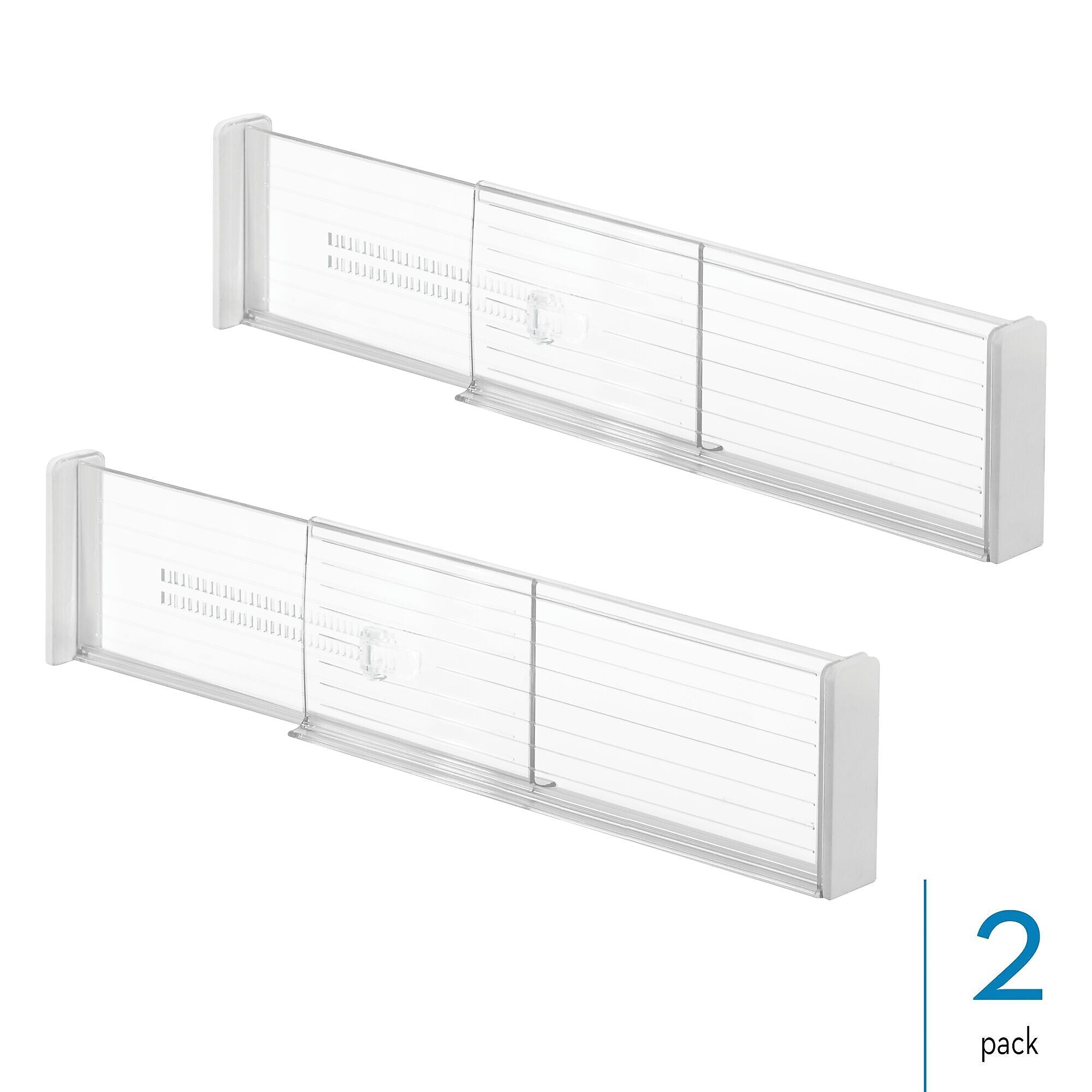 iDESIGN Plastic Deep Drawer Dividers, Clear, 2/Set (27929M2)