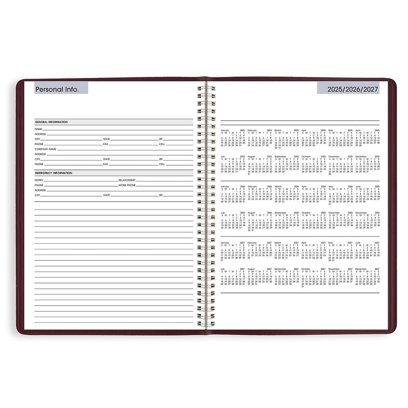2026 AT-A-GLANCE DayMinder 8" x 11" Weekly Appointment Book, Faux Leather Cover, Burgundy (G520-14-26)