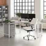 Bush Business Furniture Hustle 72"W L Shaped Computer Desk with 3 Drawer Mobile File Cabinet, Platinum Gray (HUS005PG)