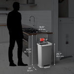 iTouchless SoftStep Plastic Step Trash Can, 13.2 Gallon, Gray (PL13GGP)