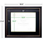 Excello Global Products 11" x 14" Composite Wood Photo/Document Frame, Black/Gold/Red (EGP-HD-0383)