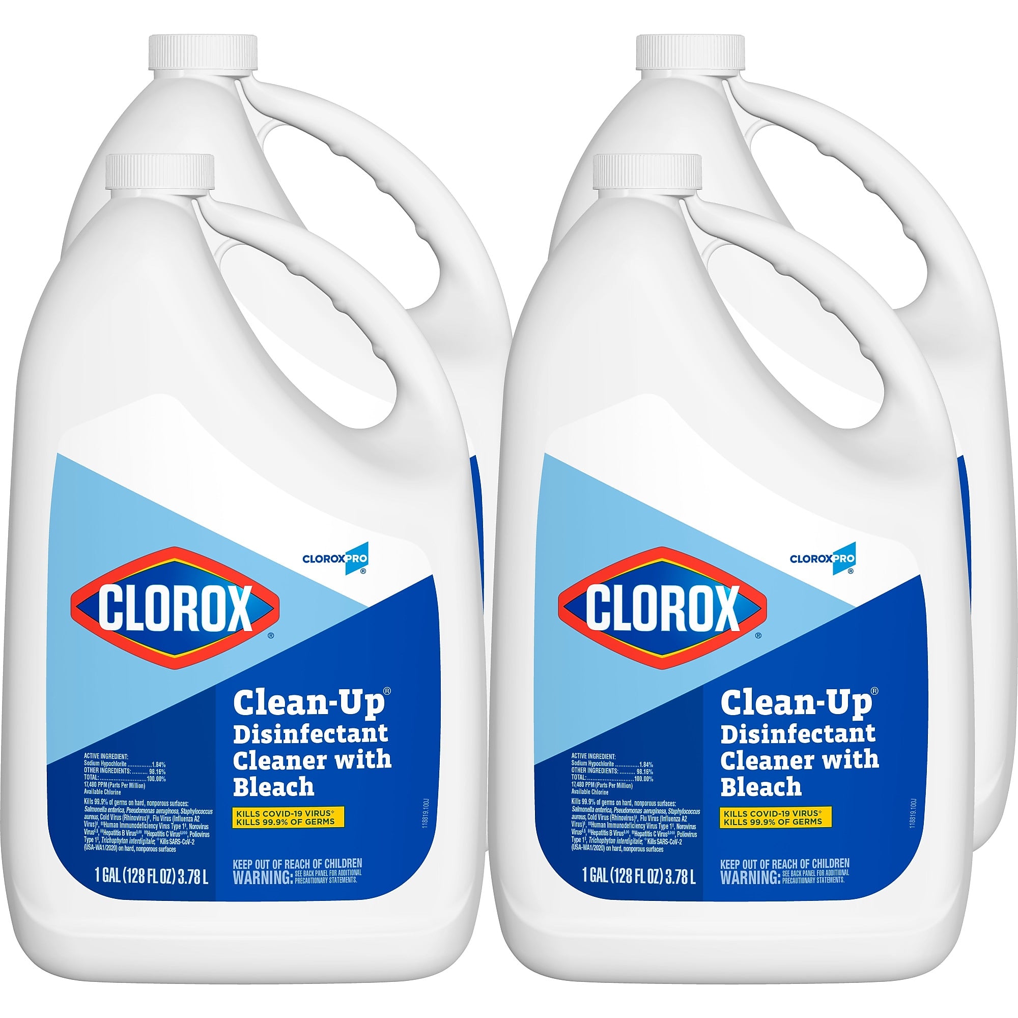 CloroxPro Clorox Clean-Up Disinfectant Cleaner with Bleach Refill, 128 oz., 4/Carton (CLO 35420CT)