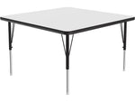 Correll Square Activity Table, 36" x 36", Height-Adjustable, Frosty White/Black (A3636DE-SQ-80)