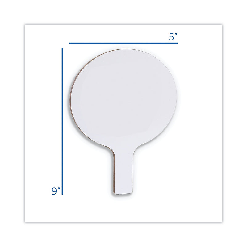 Flipside Dry Erase Paddle, 9 x 5, White Surface, 12/Pack