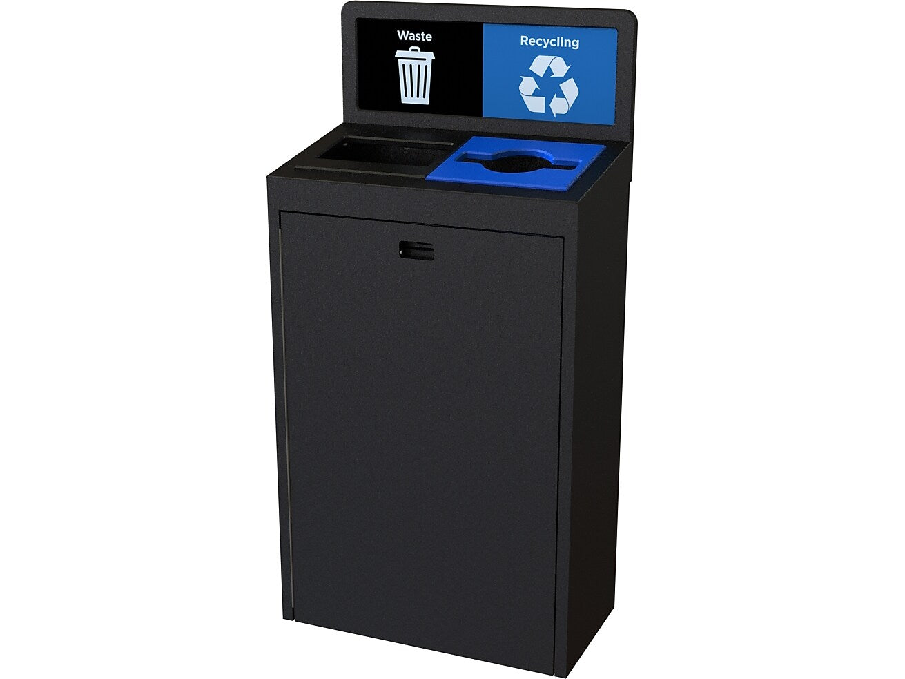 CleanRiver TIM Plastic Dual-Stream Recycling Station, 22 Gallon, Black (TIM22-2-WR-BK)