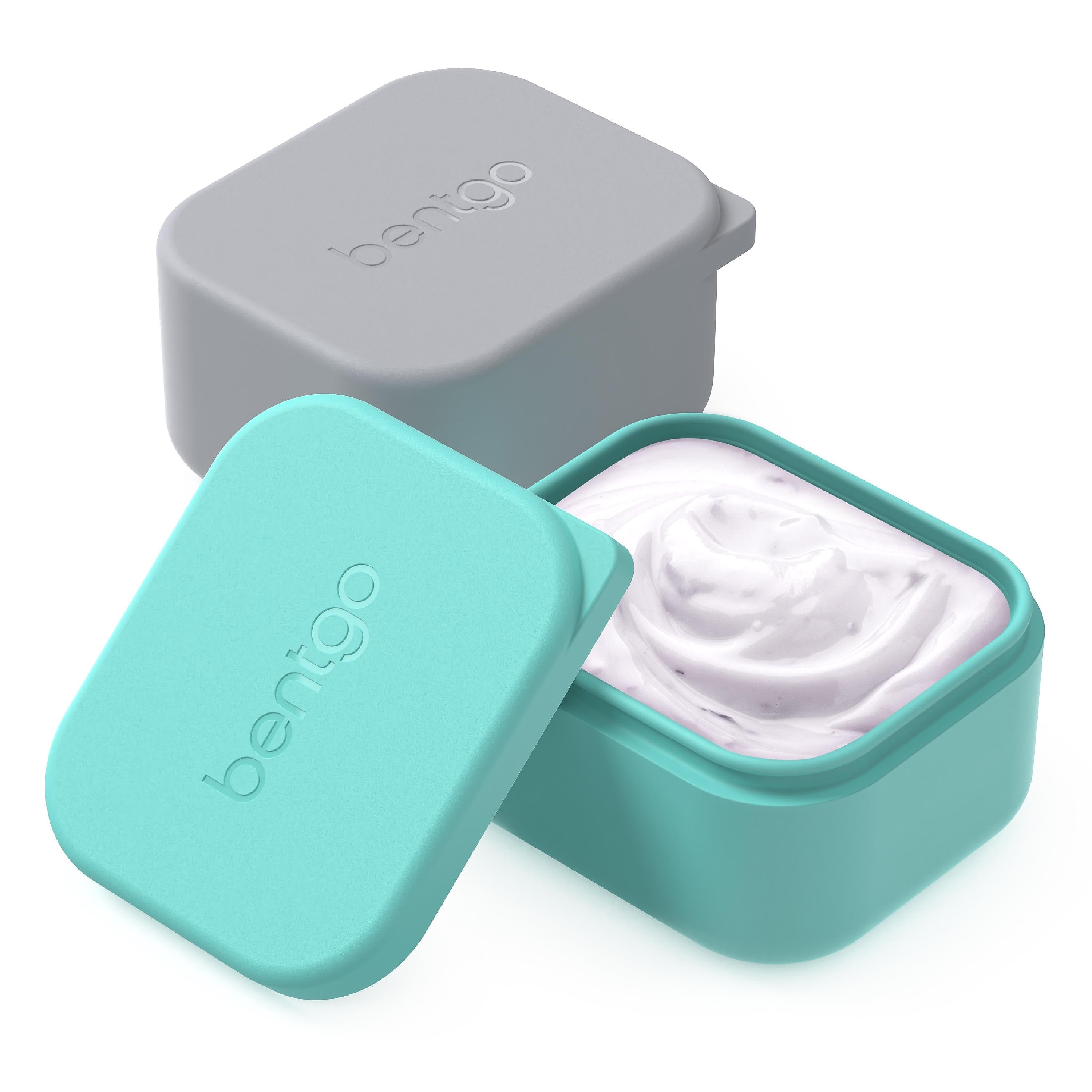bentgo Sidekicks Kids Snack Containers, Gray/Aqua, 2.6 oz, 2/Pack (BGKDCHSC-YA)