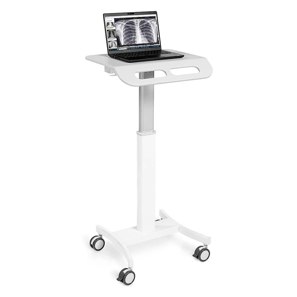 Luxor Vitalize Mobile 4-Wheel Healthcare Laptop Cart, White (MCWS002)