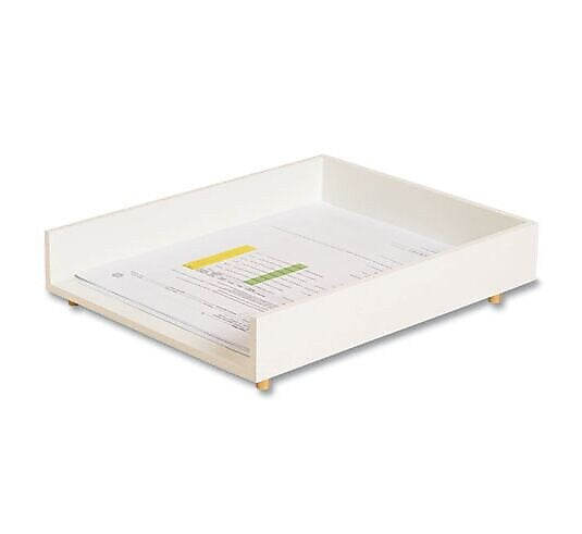 U Brands Juliet Wood Paper Tray, White/Gold (3467U00-12)