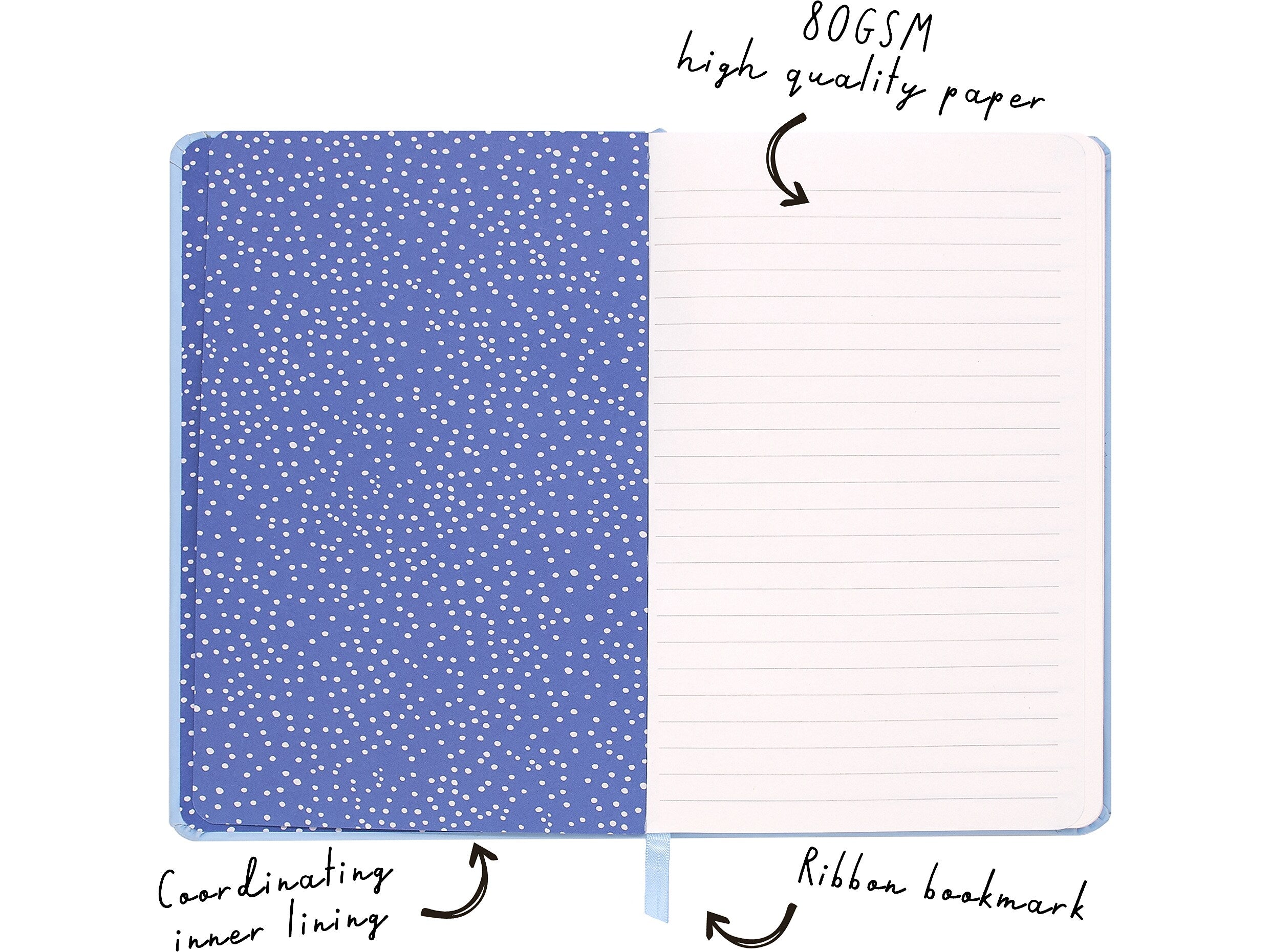 Carpe Diem Sky Blue Journal, 5.24" x 8.27", Wide-Ruled, 192 Pages (9374-CD)