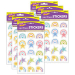 Trend Enterprises Rainbows & Stars Large superShapes Stickers, Assorted Colors, 120/Pack, 6 Packs/Bundle (T-46362-6)