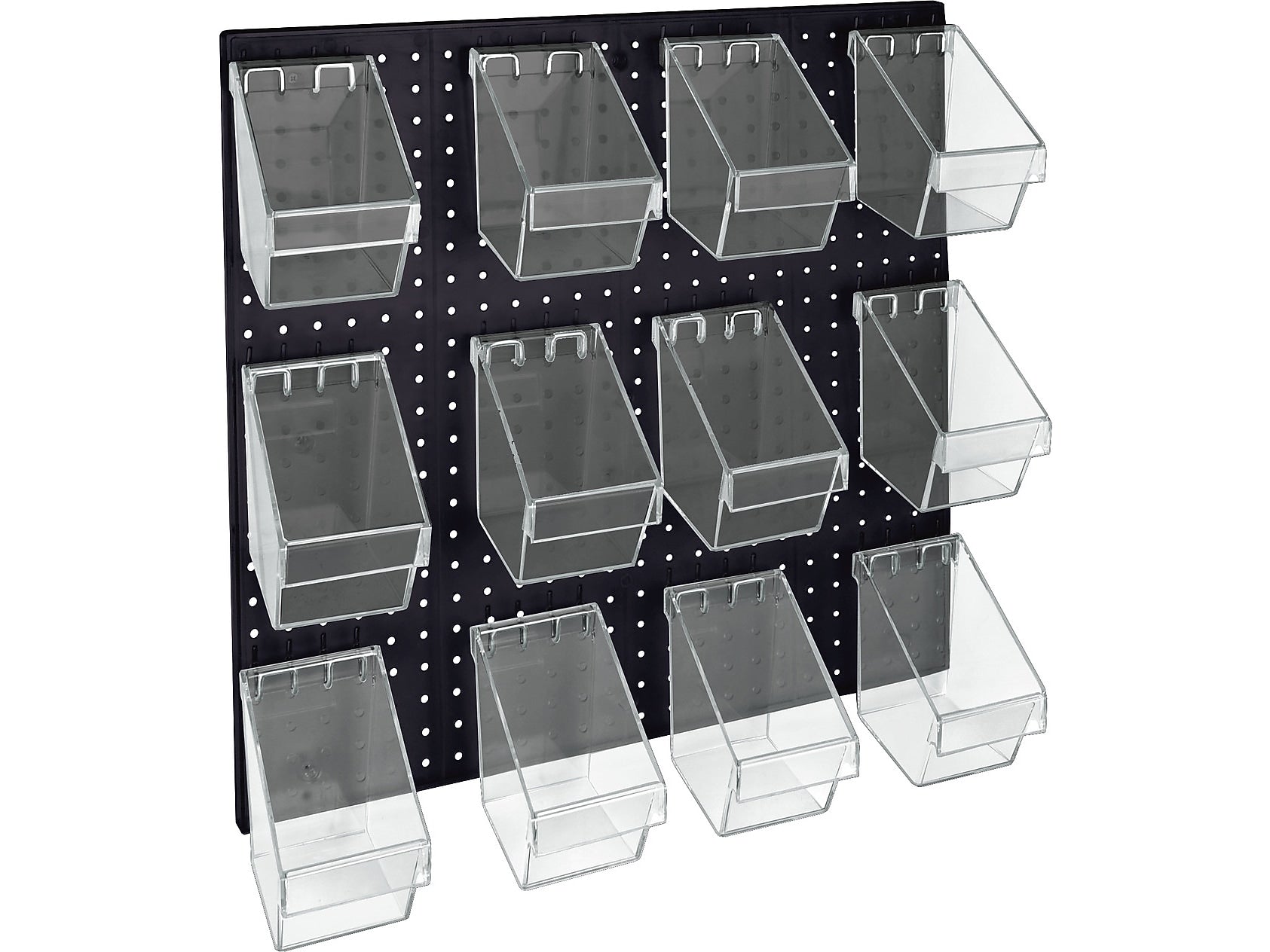 Azar 24" x 24" Pegboard 12 Mini Bucket Accessory Organizer Kit, Black, Each (700685-BLK)