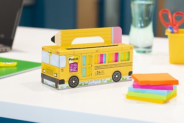 Post-it Super Sticky Notes, Bus Cabinet Pack, Assorted Colors, 70 Sheets/Pad, 24 Pads/Pack (654-24SSBUS)