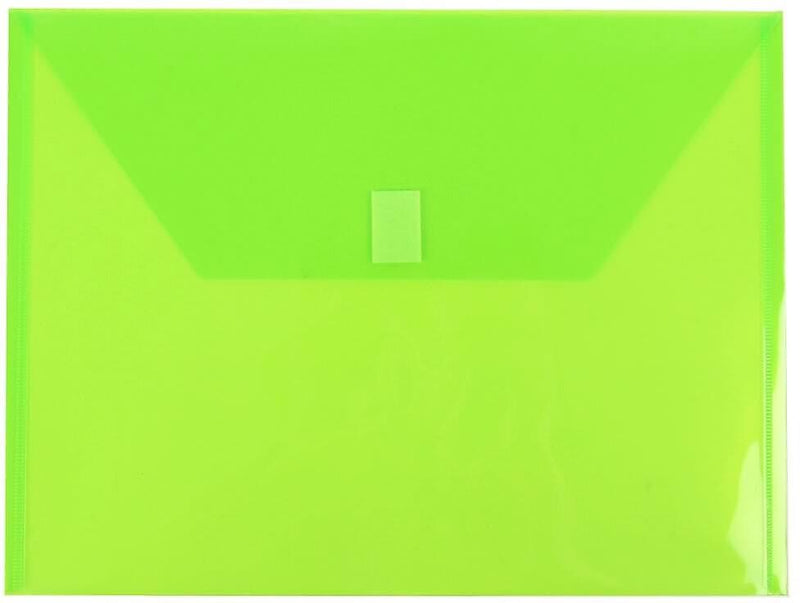 JAM Paper Premium Plastic Document File, Letter, Lime Green, 3/Pack (218V0LIX3)