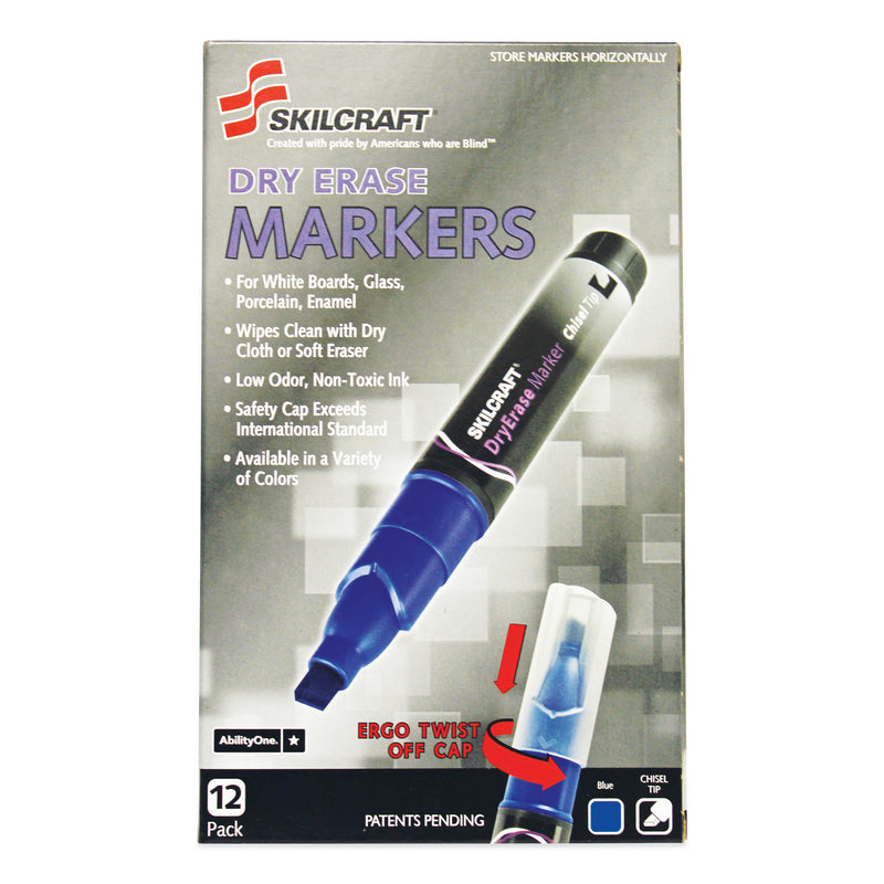 AbilityOne Marker, Dry Erase, Blue (7520015105658)