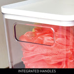 iDESIGN Stackable Plastic Storage Bin with Lid, 6" x 12"x 6", Clear, 3/Pack (29121M3)