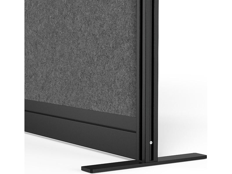 Luxor Expanse Series 5-Panel Freestanding Room Divider System Starter Wall, 48"H x 70"W, Black/Gray, PET/Acrylic
