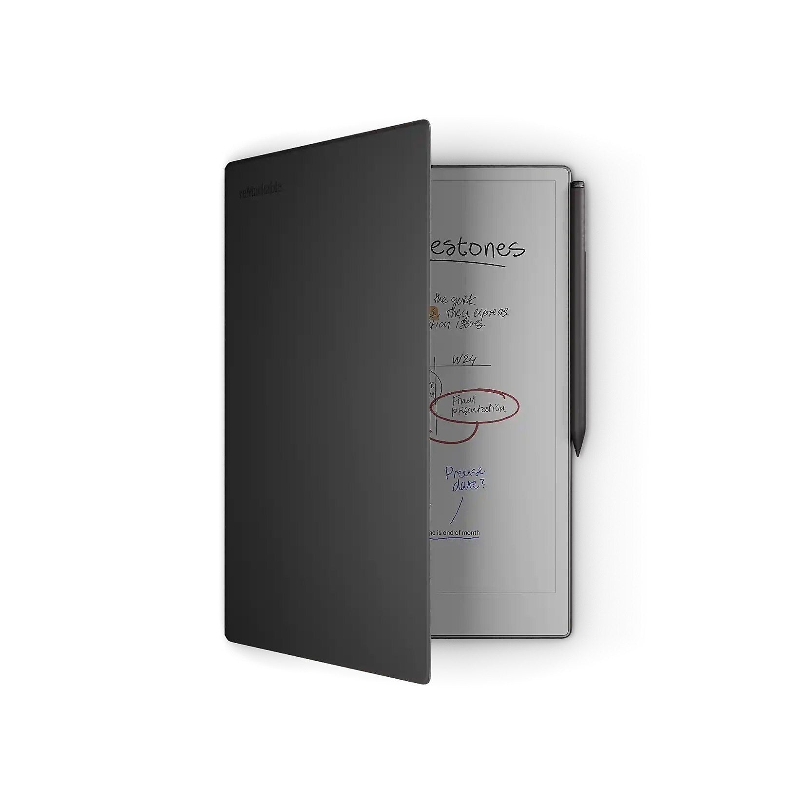 reMarkable Paper Pro Leather 11.8" Book Folio for Paper Pro Tablet, Black (RM07B-1005NW)