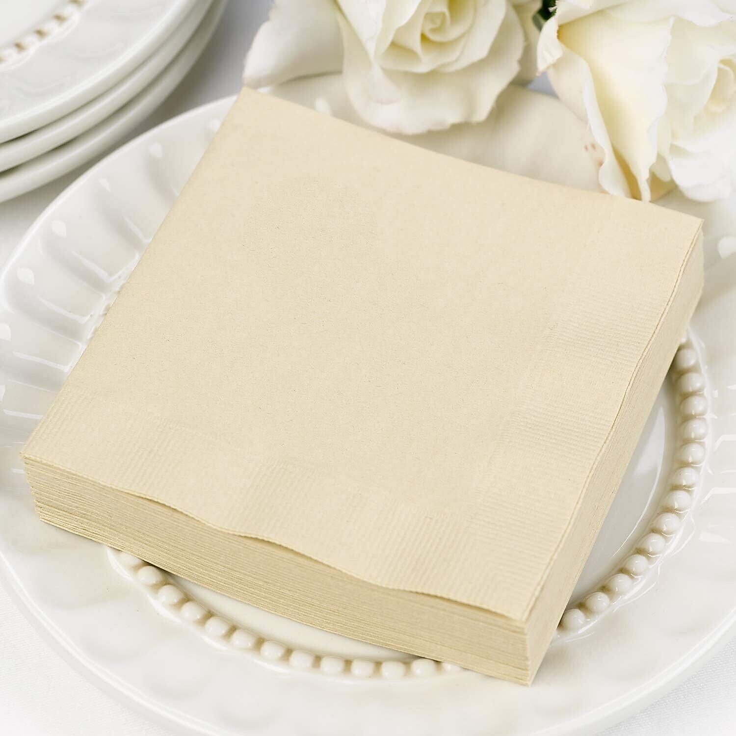 Ecru Beverage Napkin - Full Color Imprint, 100/BX