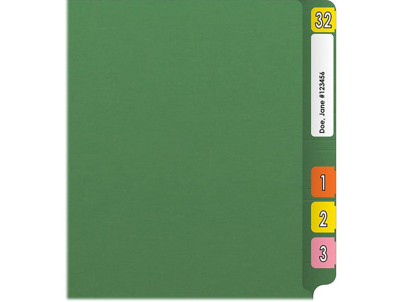 Medical Arts Press Reinforced End Tab File Folder, Straight Cut, Letter-Size, Green, 50/Box (S-01601-GRN)