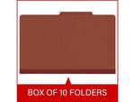 Medical Arts Press Pressboard Classification Folder, 2 Dividers, 2" Expansion, Legal Size, Red, 10/Box (DV-T52-26-3RED)