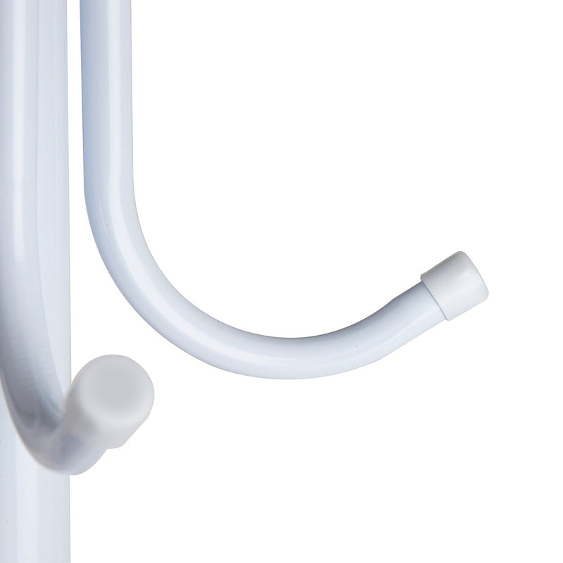 Mind Reader Freestanding Coat Rack, Multi-Hook Organizer, White, Metal (CRACK11-WHT)